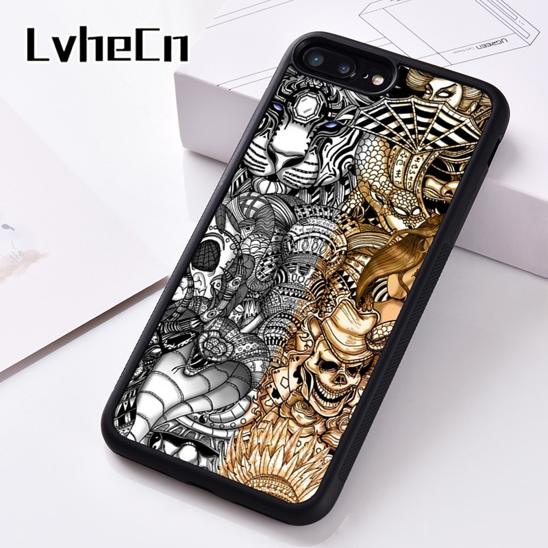 LvheCn Ǹ  ȭ ̽ Ŀ For iPhone 6 6S 7 8 Plus 5 5S SE X XS XR 11 PRO MAX    vintage skull
